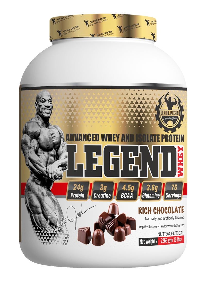 Dexter Jackson Legend Advanced Whey Isolate Protein with 3g of Creatine – Rich Milk Chocolate, 5 LB