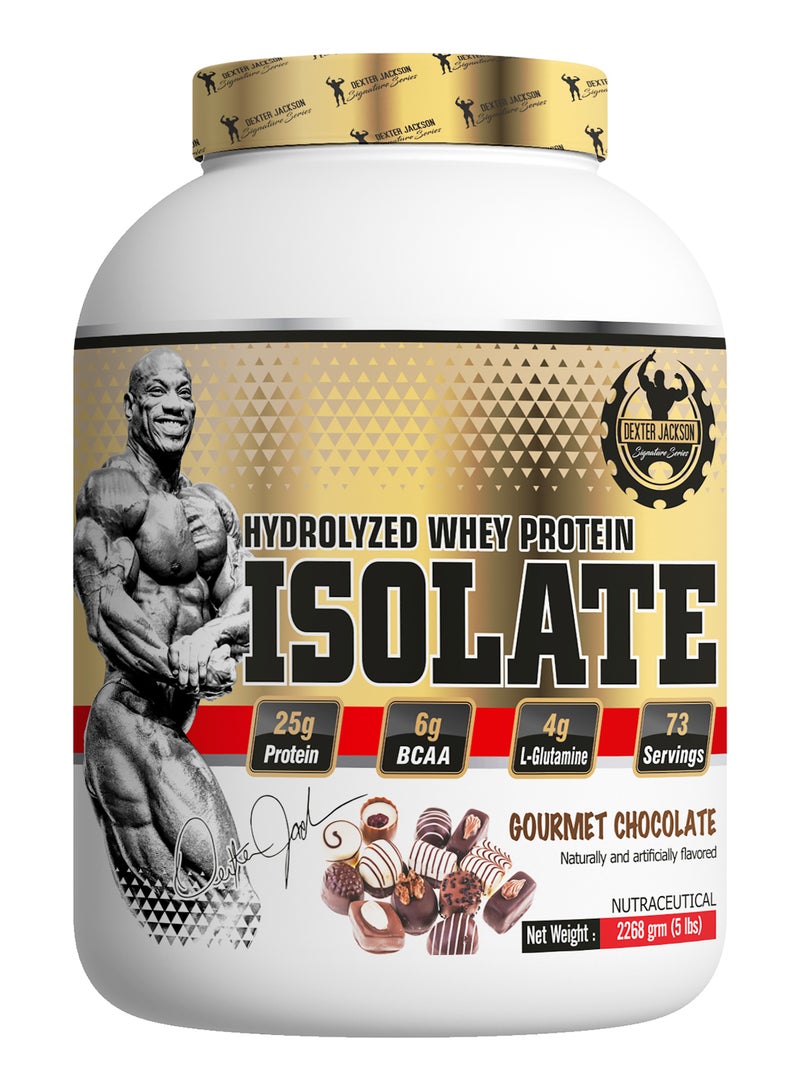 Gold Series Hydrolyzed Whey Protein Isolate 2268g (5 Lbs, 73 Servings) - Muscle Development & Immunity Boost (Gourmet Chocolate)