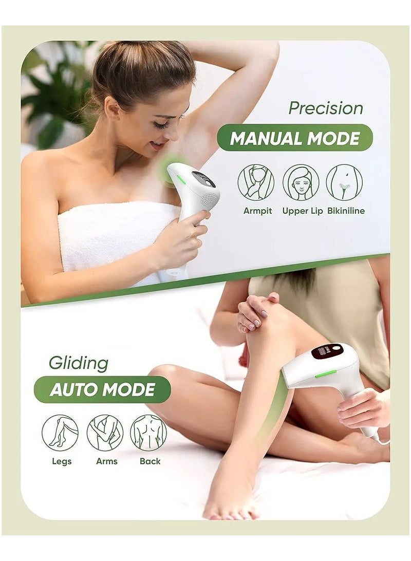 Full Body IPL Permanent Laser Hair Removal Device, Long life quartz bulb Upgrade 999,999 Flashes, Painless and Durable,Easy Home Use Hair Removal for Body, Face, Bikini Zone, Unisex, White