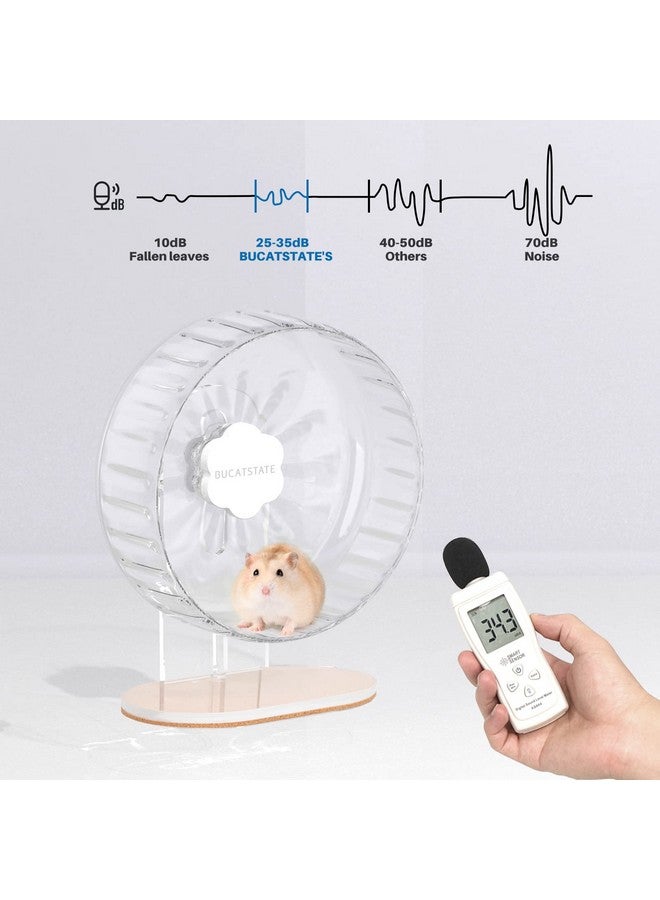Super Silent Hamster Wheel Hamster Accessories Hamster Running Toys Small Animals Exercise Wheels Transparent 10.2 Inches