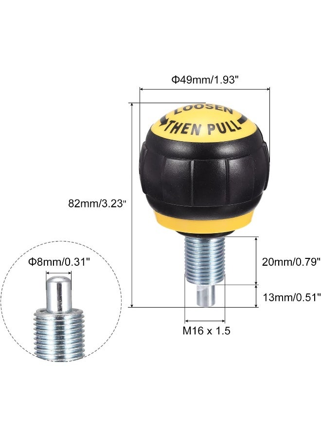 uxcell M16 Fitness Adjustment Knob Replacement Parts for Home Fitness Spinning Bike Height Adjustment Screw Equipment Black Yellow