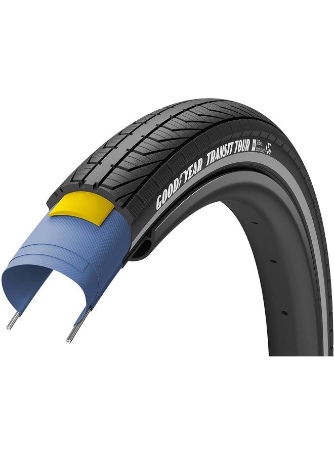 Goodyear Transit Tour Tire, 700x35C, Wire, Clincher, Dynamic:Silica4, S3: Shell, 60TPI, Black