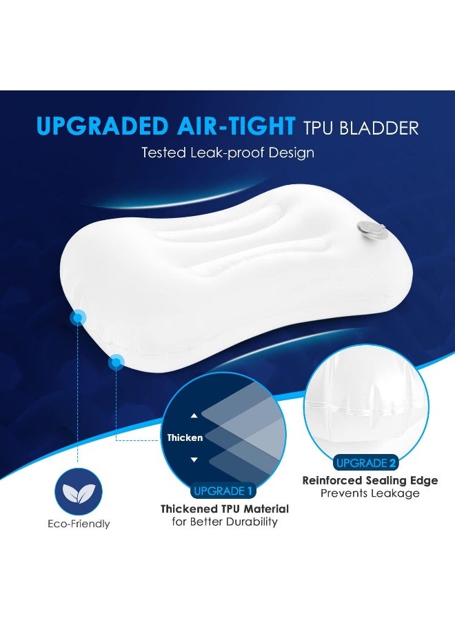Hikenture Ultralight Inflatable Pillow with Removable Cover for Neck Lumber Support