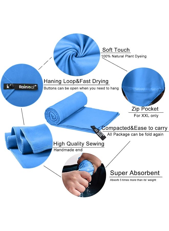 Rainleaf Microfiber Towel Perfect Travel & Sports & Camping Towel