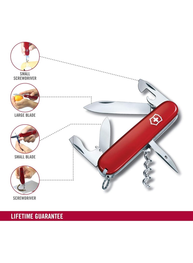 Spartan Medium Pocket Knives 1.3603 Red Swiss Made Pocket Knife With 12 Functions