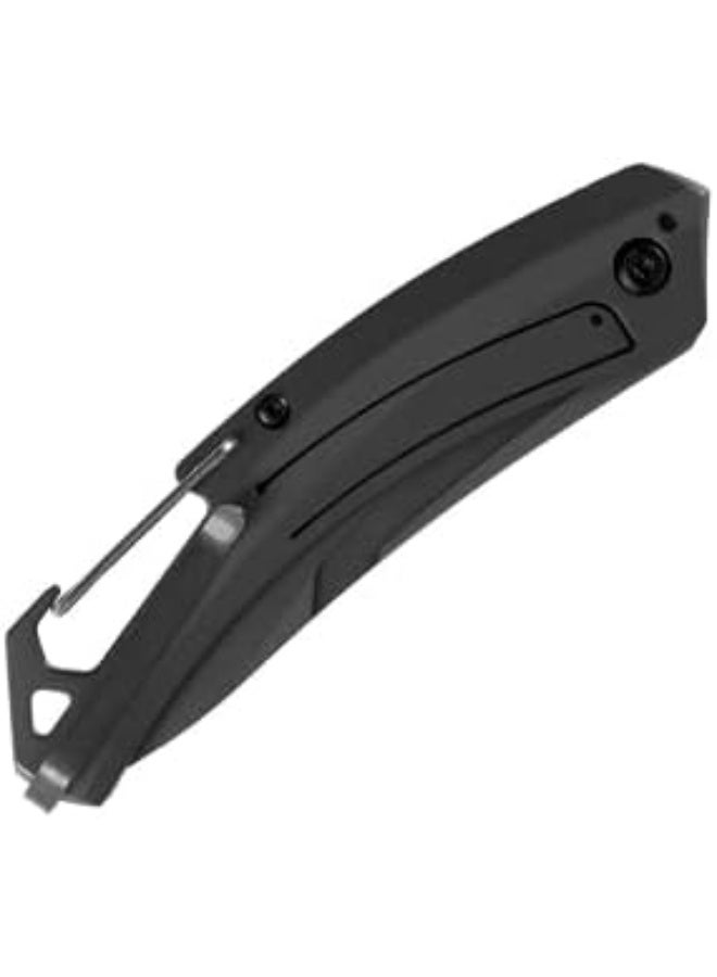 Kershaw Reverb XL Pocketknife; 3 in. 8Cr13MoV Titanium Carbo-Nitride Coated Blade; Carbon Fiber Overlay Handle with Steel Back; Manual Opening, Carabiner Clip and Frame Lock (1225), Black