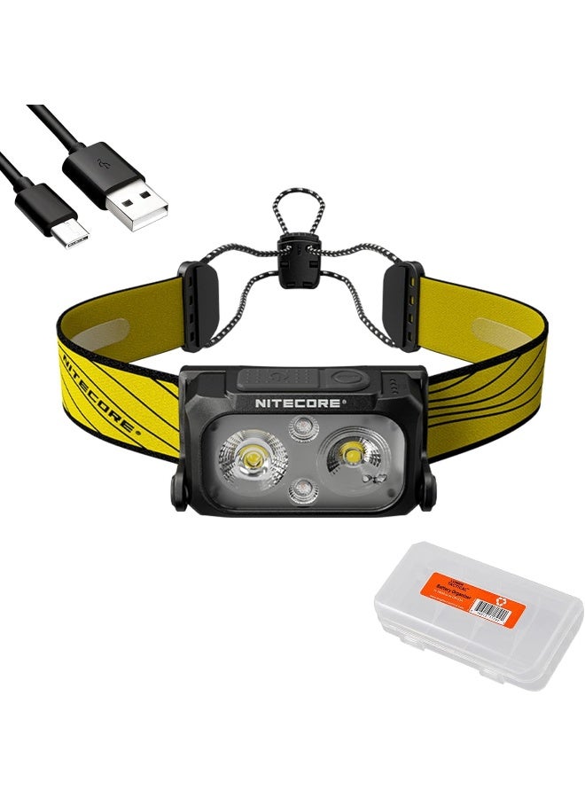 NITECORE NU25 400 Lumen Ultralight USB-C Rechargeable Headlamp with Lumentac Organizer