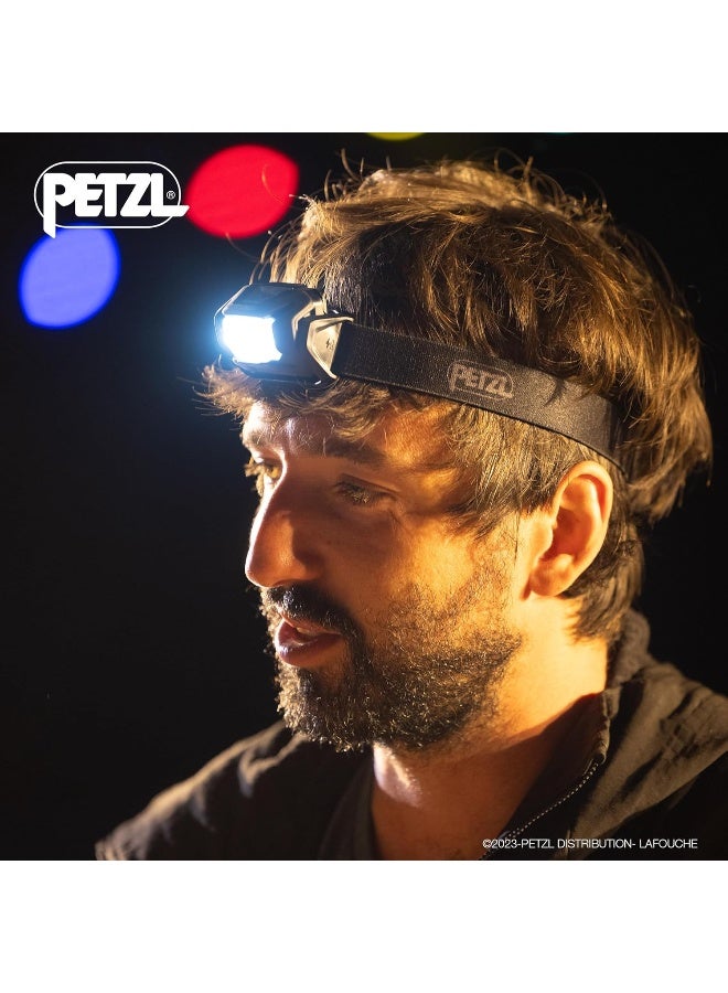 PETZL ARIA 2 RGB, Compact, Durable, Waterproof headlamp with White, red, Green and Blue Modes, 450 lumens, Black/Yellow