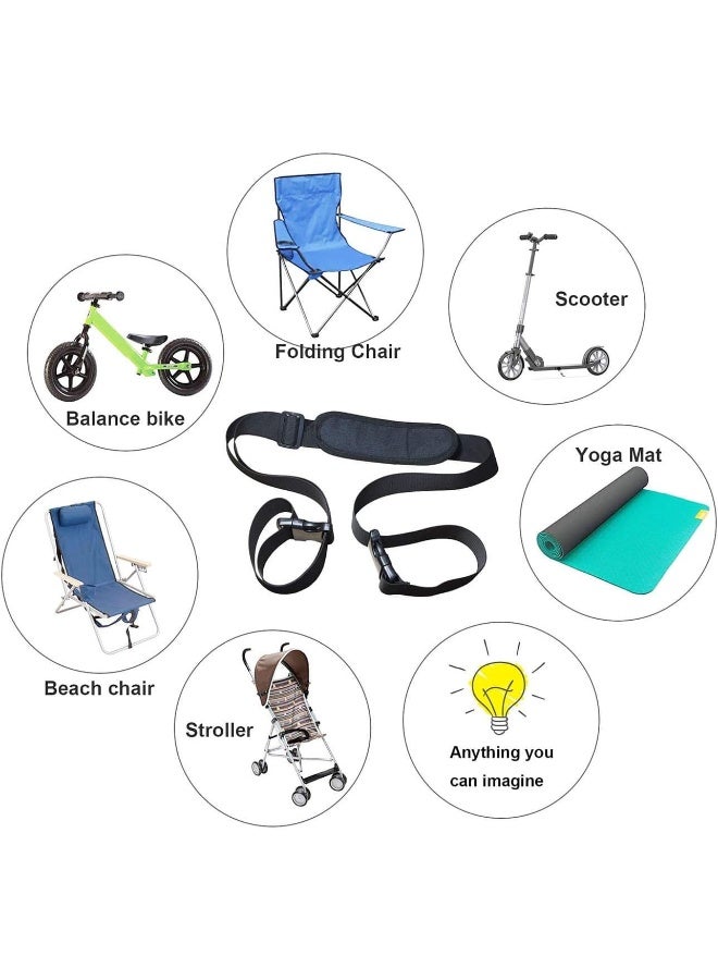 WINGKIND (2 Pack) Adjustable Beach Chair Carry Strap, Folding Chair Shoulder Strap for Beaches, Camping, Backpacking, Picnics and other items