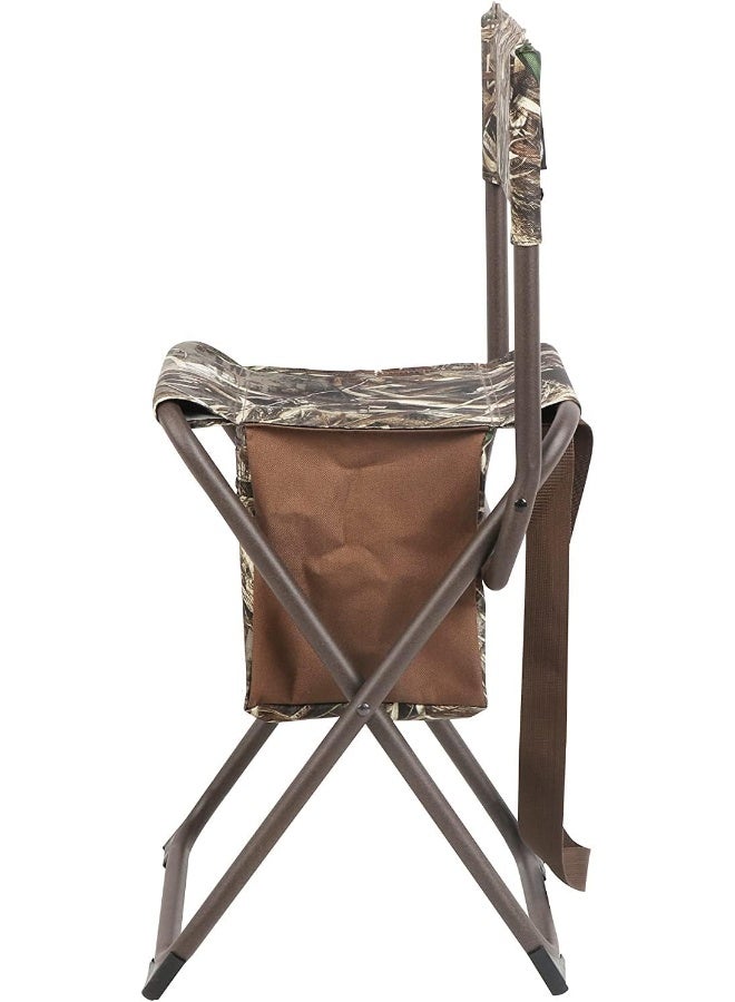 TIMBER RIDGE PORTAL Multifunctional Foldable Outdoor Chair Portable Fishing Stool with Storage Pocket, Camouflage