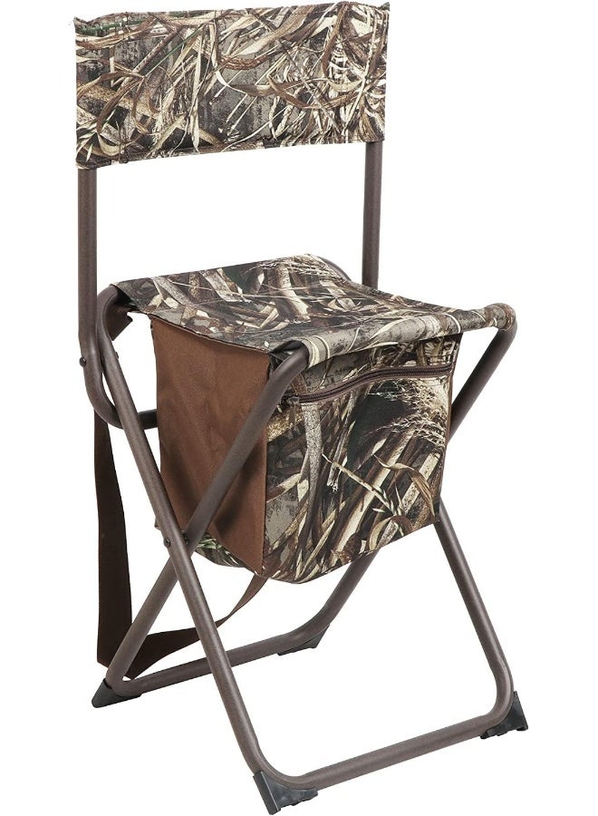 TIMBER RIDGE PORTAL Multifunctional Foldable Outdoor Chair Portable Fishing Stool with Storage Pocket, Camouflage