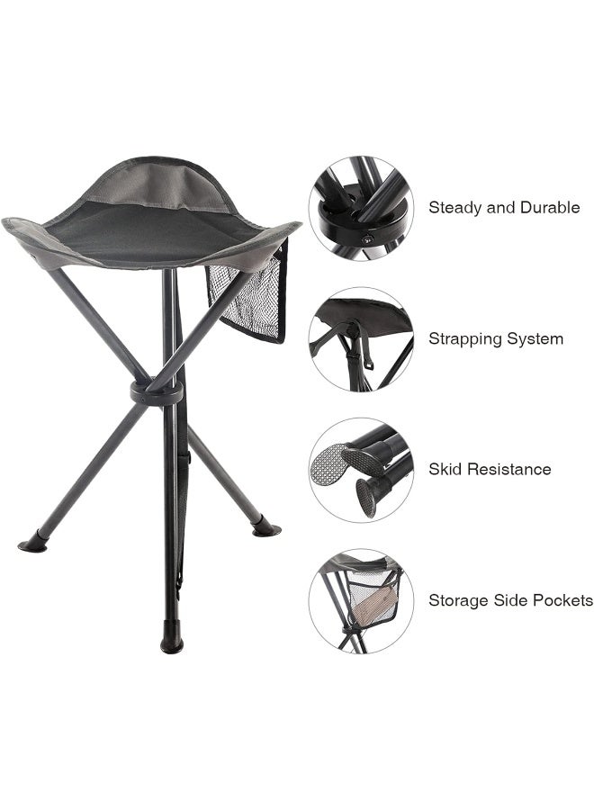 PORTAL Tall Slacker Chair Folding Tripod Stool for Outdoor Camping Walking Hunting Hiking Fishing Travel, Support 225 lbs