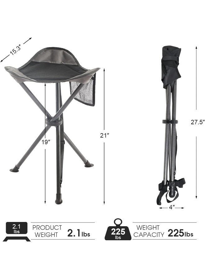 PORTAL Tall Slacker Chair Folding Tripod Stool for Outdoor Camping Walking Hunting Hiking Fishing Travel, Support 225 lbs