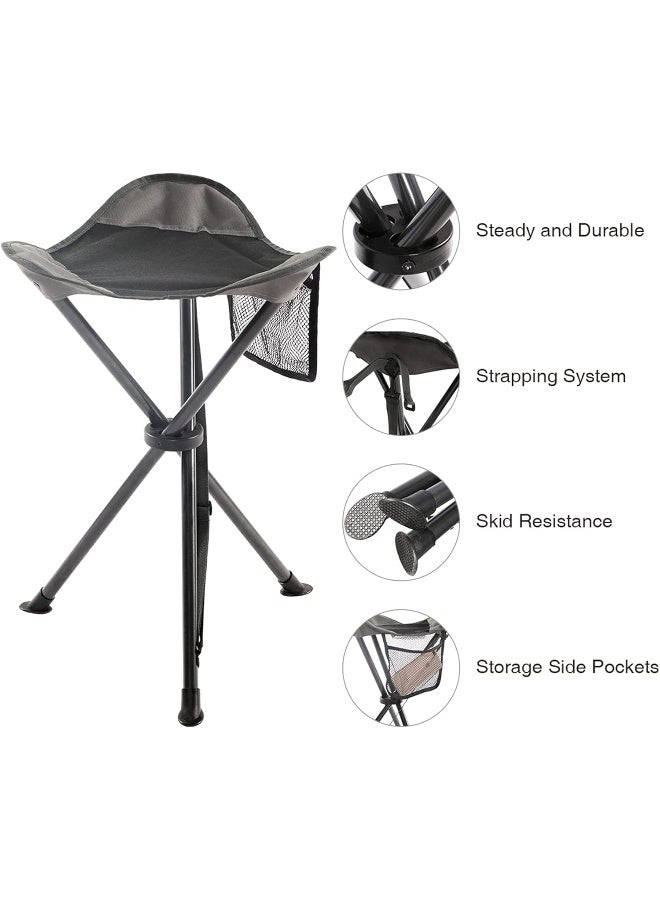 PORTAL Tall Slacker Chair Folding Tripod Stool for Outdoor Camping Walking Hunting Hiking Fishing Travel, Support 225 lbs
