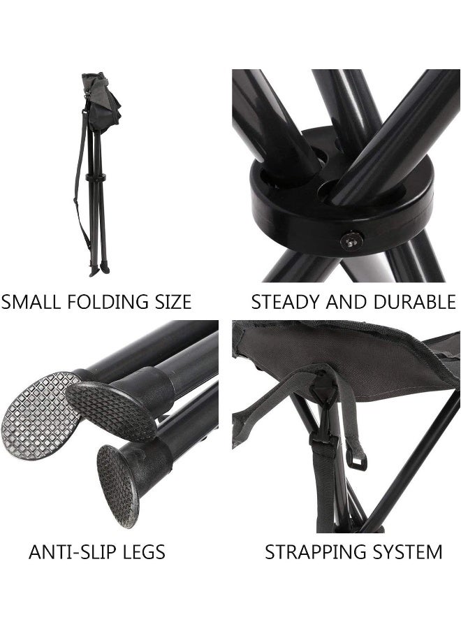 PORTAL Tall Slacker Chair Folding Tripod Stool for Outdoor Camping Walking Hunting Hiking Fishing Travel, Support 225 lbs