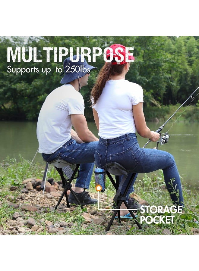 PORTAL Tall Slacker Chair Folding Tripod Stool for Outdoor Camping Walking Hunting Hiking Fishing Travel, Support 225 lbs