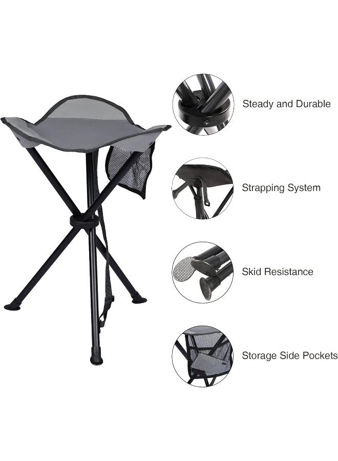 PORTAL Tall Slacker Chair Folding Tripod Stool for Outdoor Camping Walking Hunting Hiking Fishing Travel, Support 225 lbs