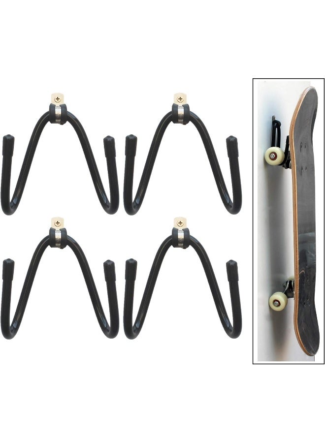 YYST Skateboard Wall Mount Wall Hanger Rack Storage Display - W/ Hardware - No Board Included - W Style - 4/PK