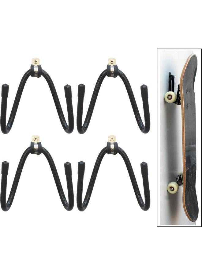 YYST Skateboard Wall Mount Wall Hanger Rack Storage Display - W/ Hardware - No Board Included - W Style - 4/PK