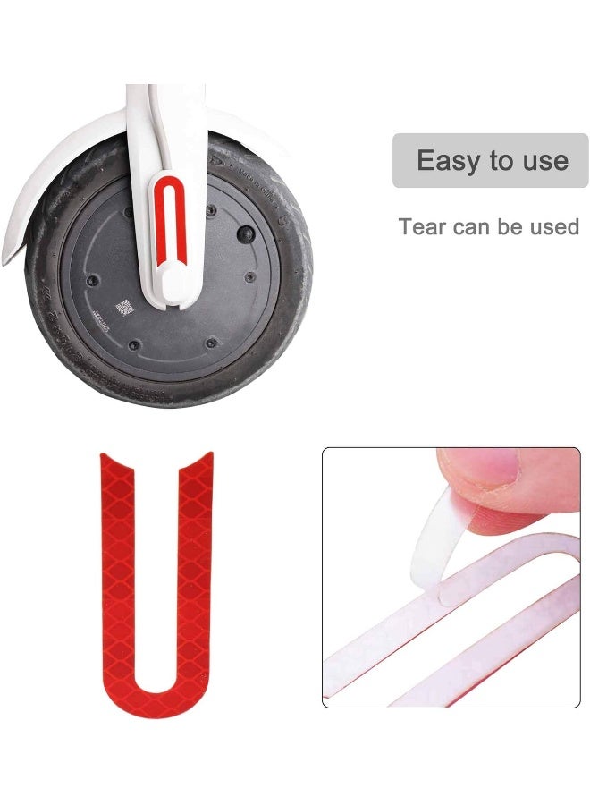 TOMALL Reflective Strip Sticker Front & Rear Wheel Rubber Sticker Red for Xiaomi Mijia M365 Sticker Scooter Replacement Parts Accessories