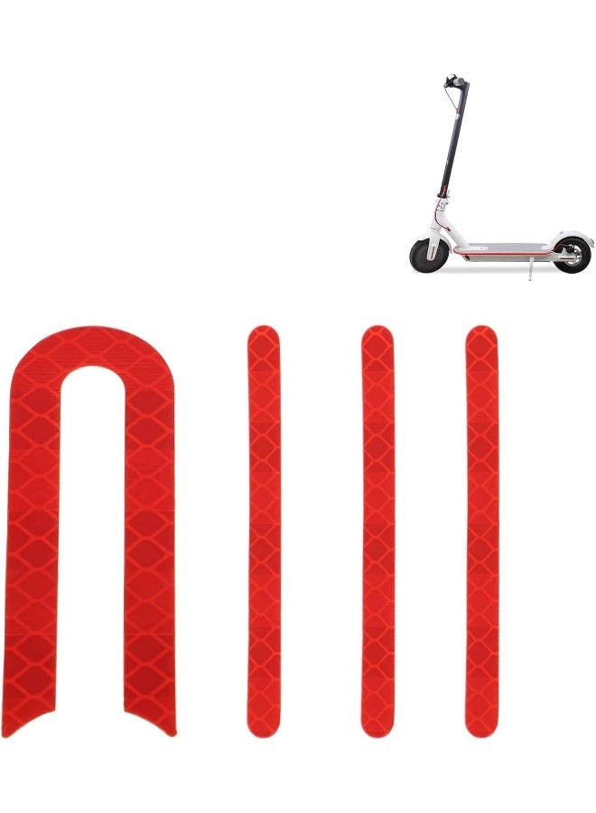 TOMALL Reflective Strip Sticker Front & Rear Wheel Rubber Sticker Red for Xiaomi Mijia M365 Sticker Scooter Replacement Parts Accessories