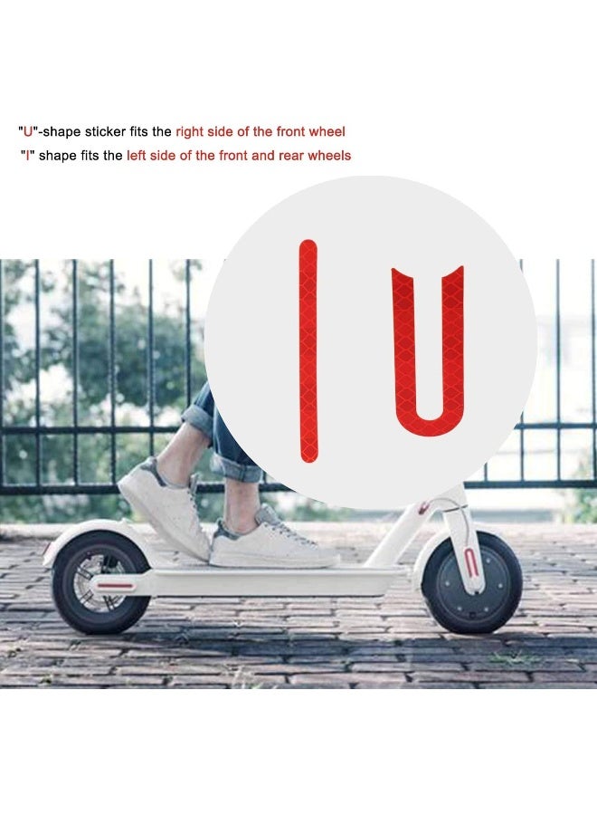 TOMALL Reflective Strip Sticker Front & Rear Wheel Rubber Sticker Red for Xiaomi Mijia M365 Sticker Scooter Replacement Parts Accessories