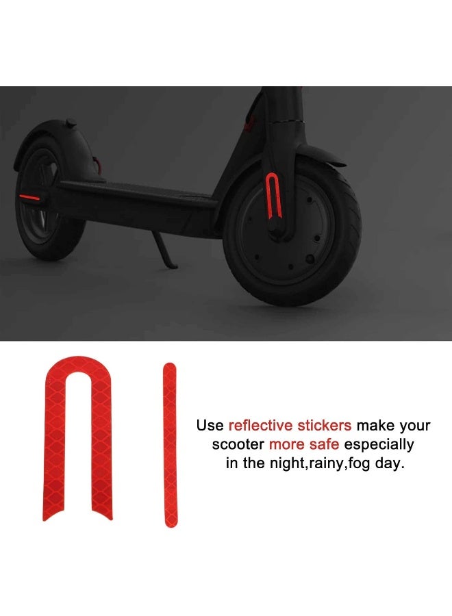 TOMALL Reflective Strip Sticker Front & Rear Wheel Rubber Sticker Red for Xiaomi Mijia M365 Sticker Scooter Replacement Parts Accessories