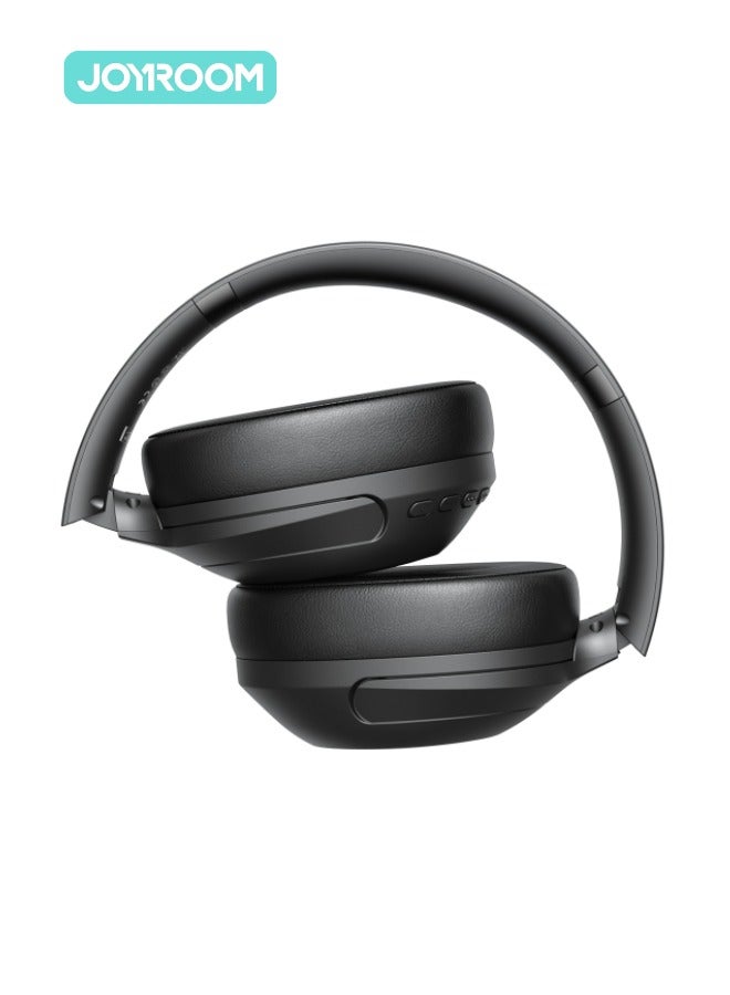 JR-JH2 Hybrid Active Noise Cancelling Headphones, Wireless Over-Ear Bluetooth, 40H Long ANC Playtime, Hi-Res Audio, Big Bass, Customize Via An App, Transparency Mode, Ideal For Travel Black