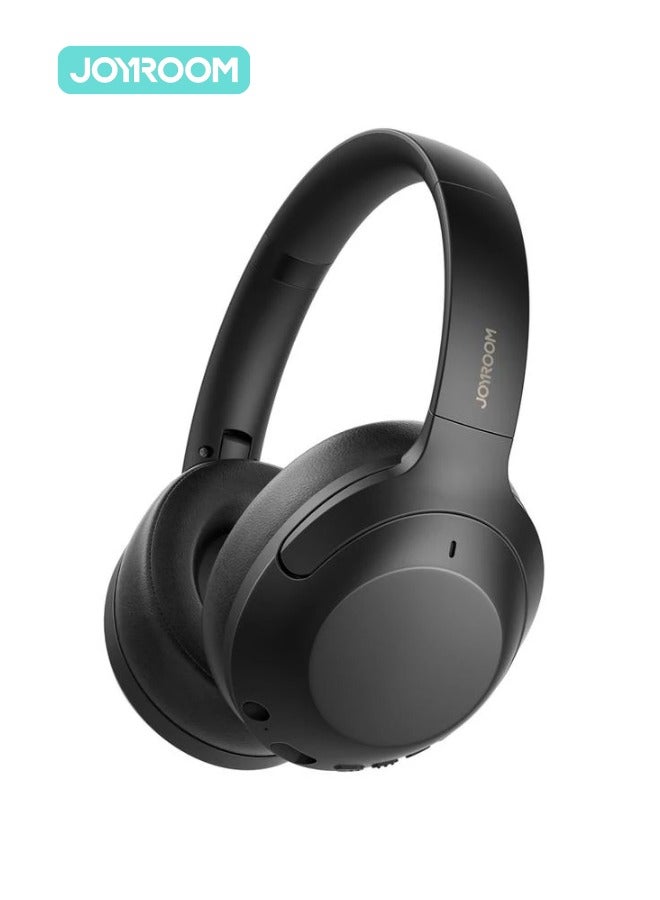 JR-JH2 Hybrid Active Noise Cancelling Headphones, Wireless Over-Ear Bluetooth, 40H Long ANC Playtime, Hi-Res Audio, Big Bass, Customize Via An App, Transparency Mode, Ideal For Travel Black