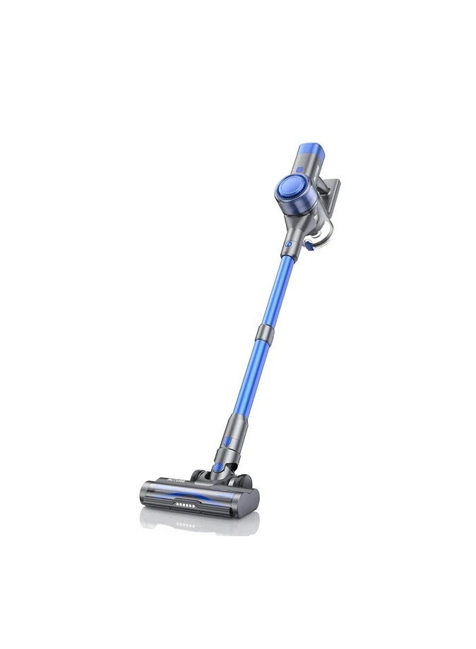 Buture Powerful Cordless Vacuum Cleaner, Up to 38Kpa 450W Motor, with Touch Screen, Automatic Mode to Switch Between Hard Floor/Carpet, Removable Battery (VC50 Blue)