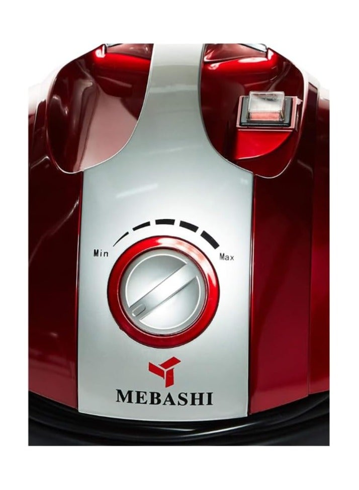 MEBASHI Wet & Dry Drum Vacuum Cleaner with Cyclone System,1600W. 15L Capacity, and Washable HEPA Filter – (DVC1005)
