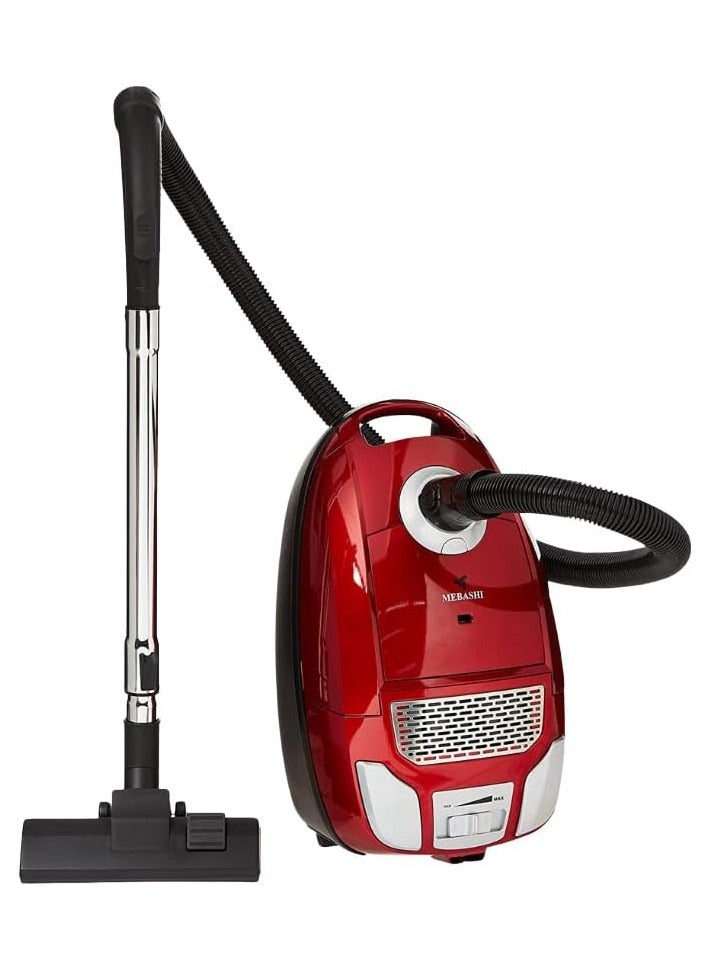 MEBASHI Bagged Vacuum Cleaner - Red, with Automatic Cord Rewind and Stepless Speed Control(ME-VC2002 4.5L)(2200W)