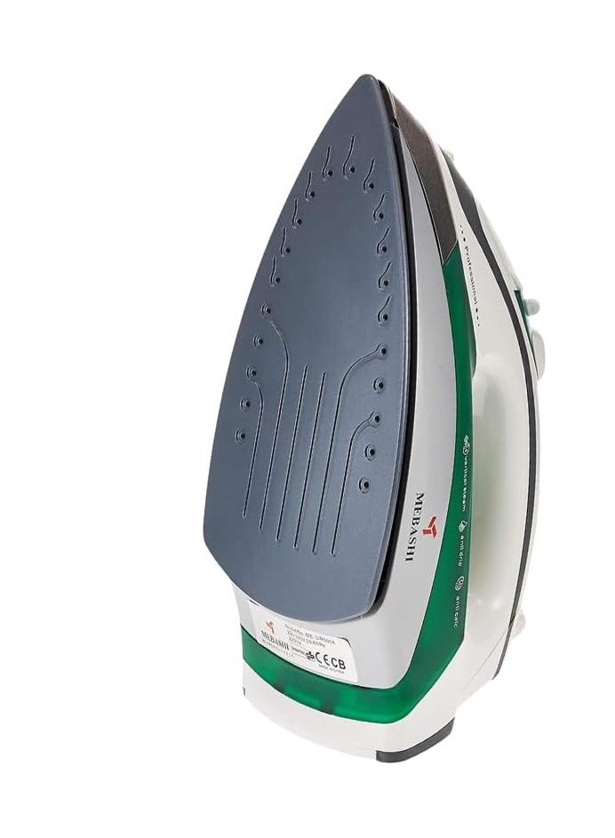 MEBASHI Professional Ceramic Steam Iron - 270ml, Green(2200W) (ME-SIR5004)