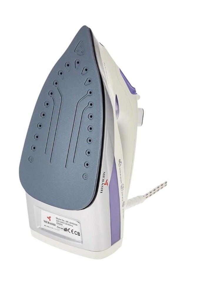 MEBASHI Advanced Ceramic Steam Iron - 300ml, Purple(ME-SIR5008)(2000W)