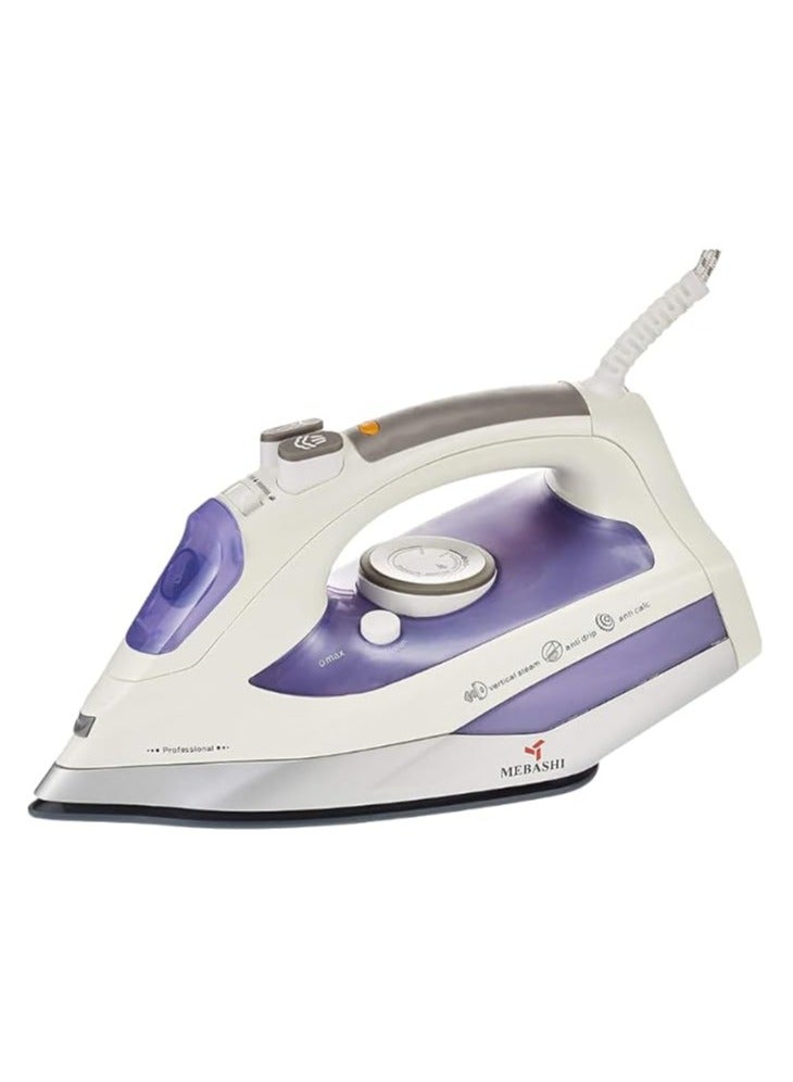 MEBASHI Advanced Ceramic Steam Iron - 300ml, Purple(ME-SIR5008)(2000W)