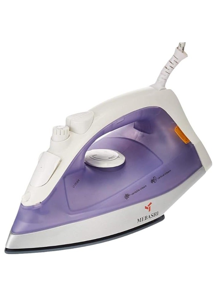 MEBASHI Compact Ceramic Steam Iron - 160ml, Purple (ME-SIR5006) (1200W)