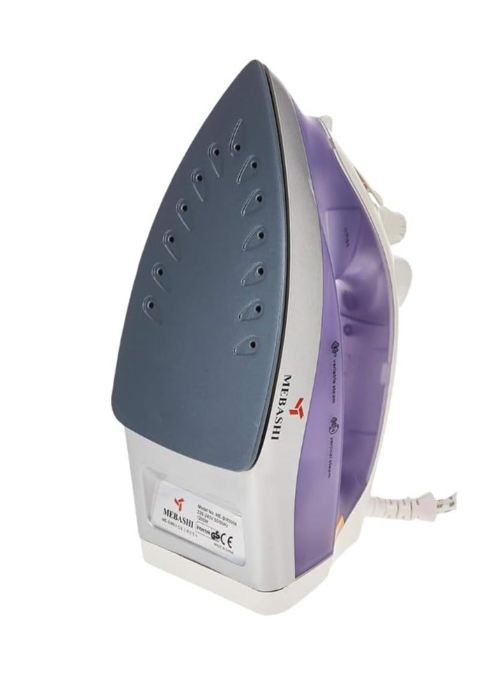 MEBASHI Compact Ceramic Steam Iron - 160ml, Purple (ME-SIR5006) (1200W)