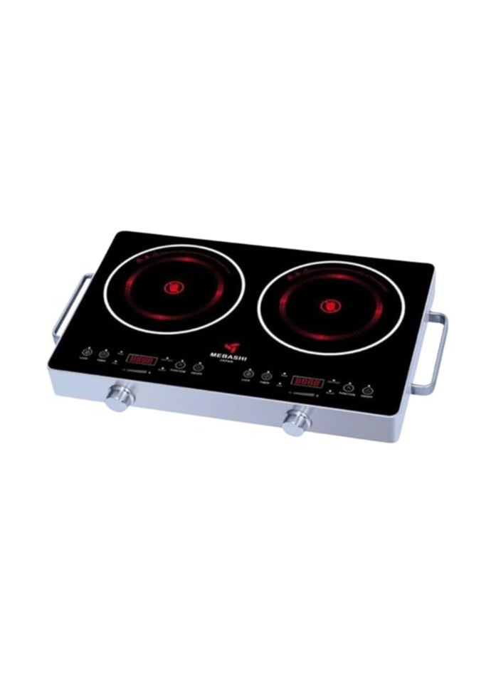 MEBASHI Infrared Cooker, Dual Burner, 8 Power Levels, Stainless Steel,(2800W) Silver (ME-IC124)