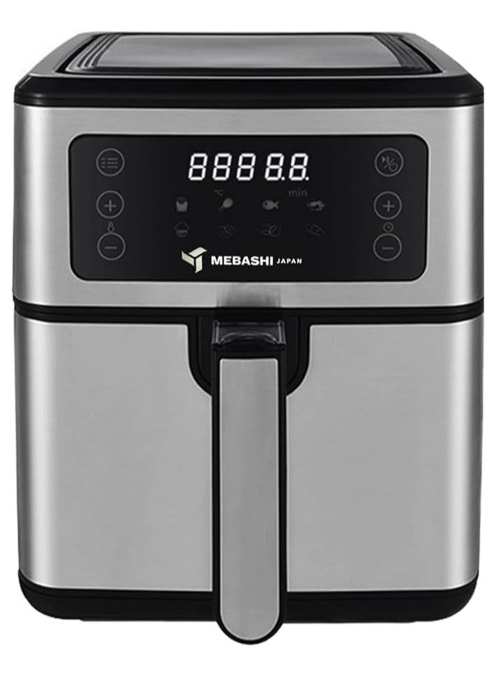 Mebashi 5.5L Air Fryer, Touch Screen, 3 Fan Speeds, Ceramic Coating, Black Steel (ME-AF981s)(1550-1850W)