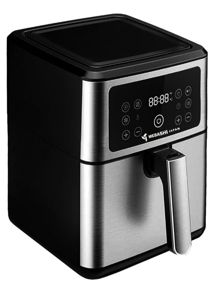 Mebashi 5.5L Air Fryer, Touch Screen, 3 Fan Speeds, Ceramic Coating, Black Steel (ME-AF981s)(1550-1850W)