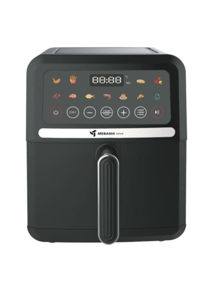 MEBASHI Air Fryer with Digital Touch Screen, 1500W 5L Capacity, 360֯ Heat Circulation, Non-Stick Coating, 12 Function Menus (ME-AF654)