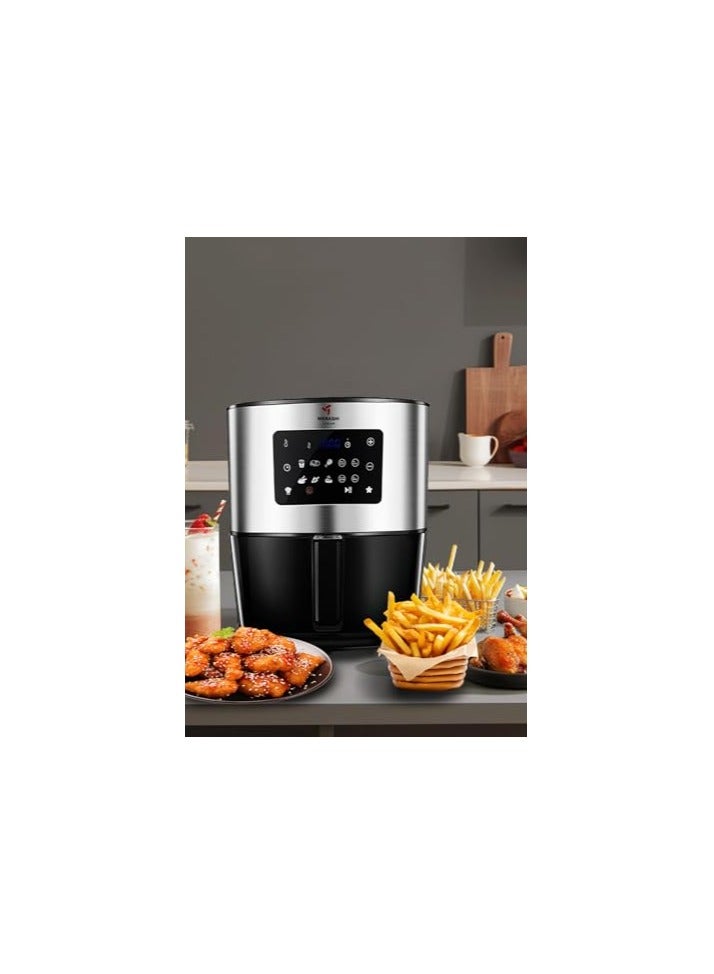 MEBASHI Air Fryer with LED Display, 1700W 6L Capacity, Removable Non-Stick Frying Basket, 10 Pre-Set Cooking Programs (ME-AF994SS