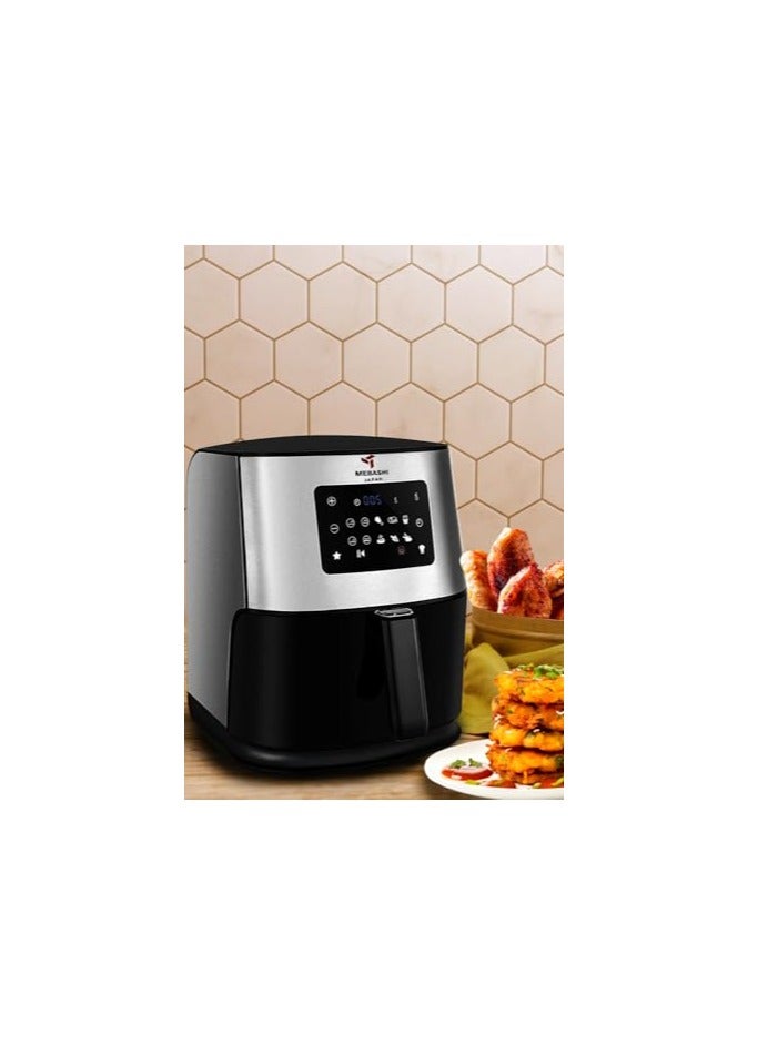 MEBASHI Air Fryer with LED Display, 1700W 6L Capacity, Removable Non-Stick Frying Basket, 10 Pre-Set Cooking Programs (ME-AF994SS