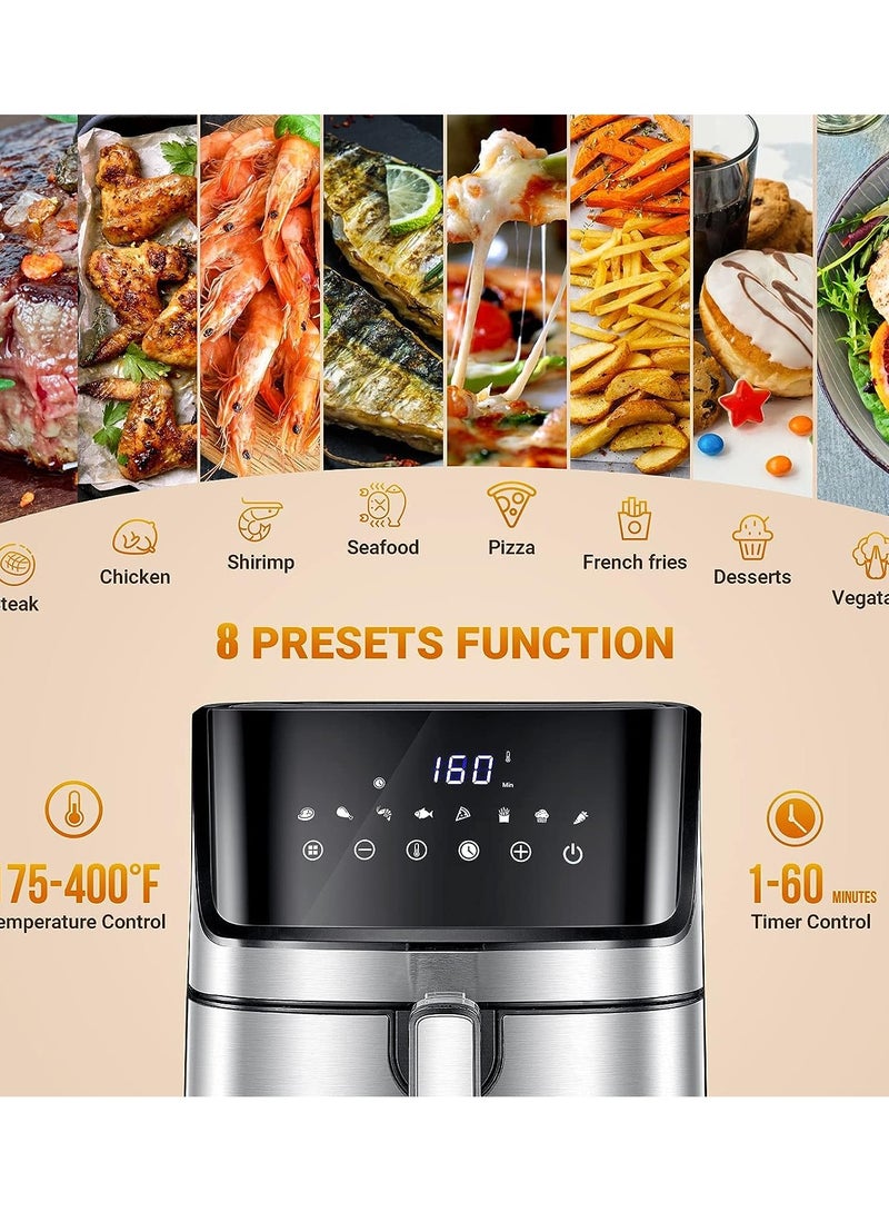 Large Air Fryers 8 in 1 Hot Airfryer Cooker Oilless with Digital Touch Screen