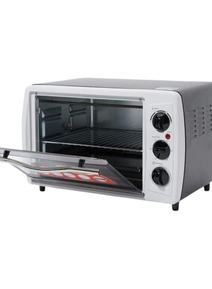 MEBASHI 19L Electric Oven Toaster, White, 100-250°C Temperature, 60 Minutes Timer,(1380W) Rotisserie Function (ME-EOV1901KR)