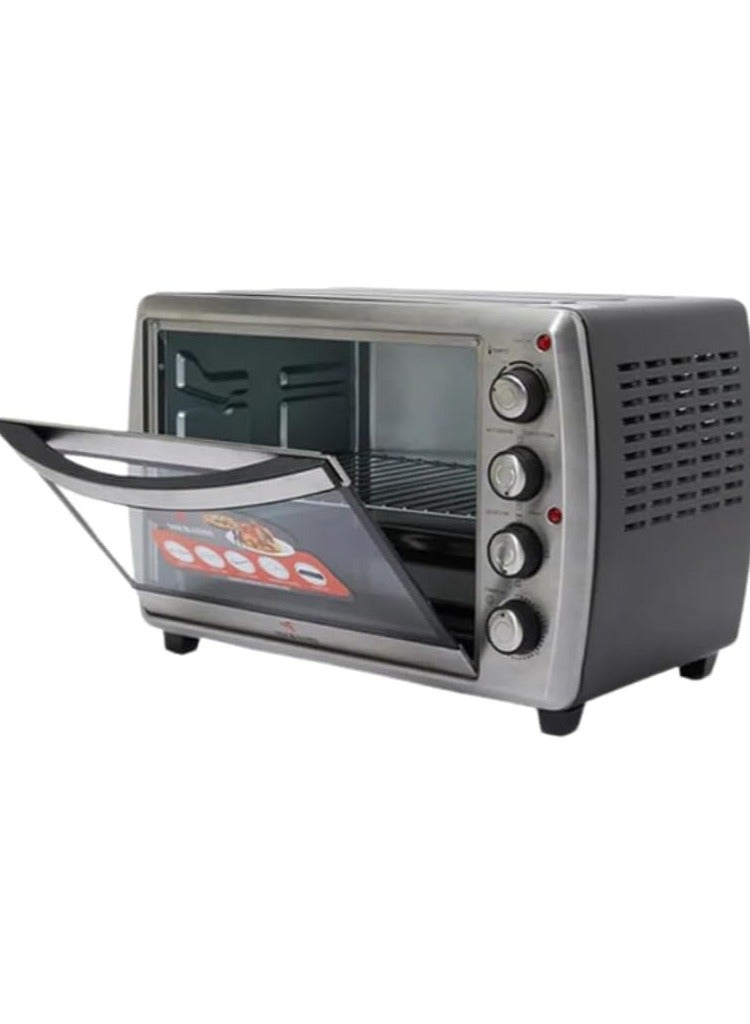 MEBASHI 45L Electric Oven Toaster, Black, Rotisserie, Convection, 4 Heating Elements, 100-250°C Adjustable Temperature, 60 Minute Timer (ME-EOV4502KR)(1500W)