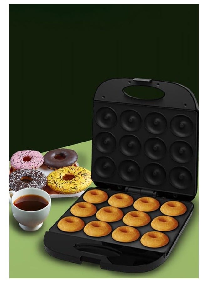 MEBASHI Donut Maker, 12 Pcs, 4 Slices, Black Steel, Non-Stick Coating(ME-DOM197B4)(1400W)