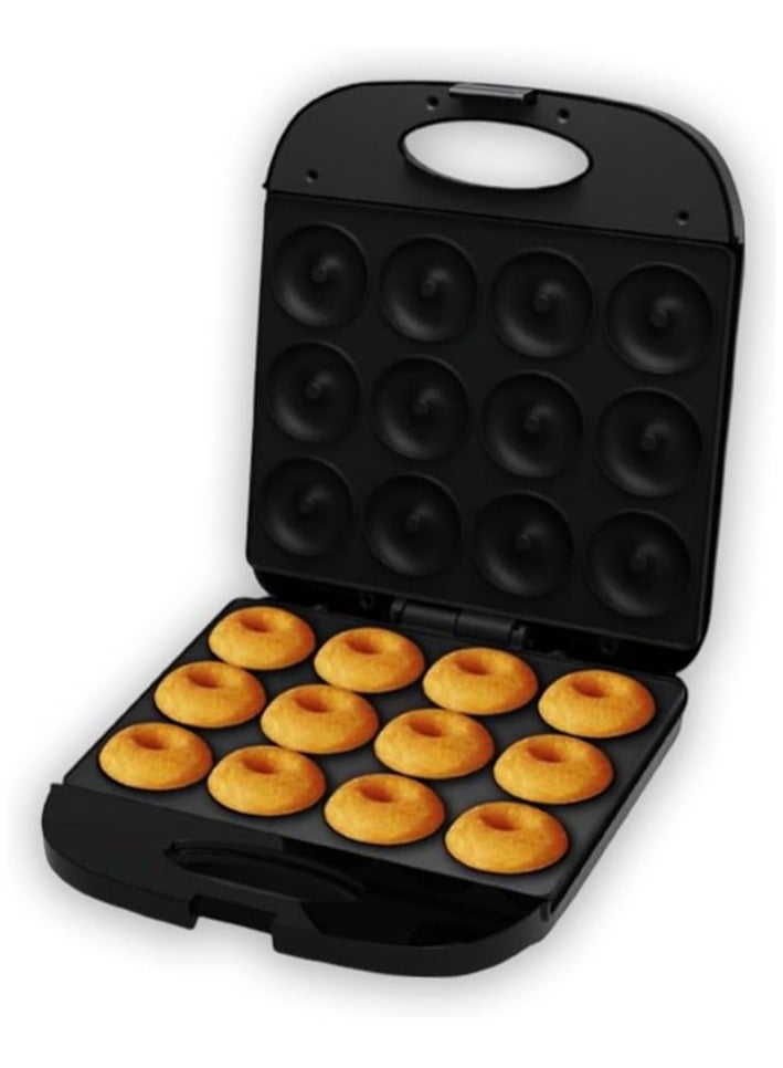 MEBASHI Donut Maker, 12 Pcs, 4 Slices, Black Steel, Non-Stick Coating(ME-DOM197B4)(1400W)