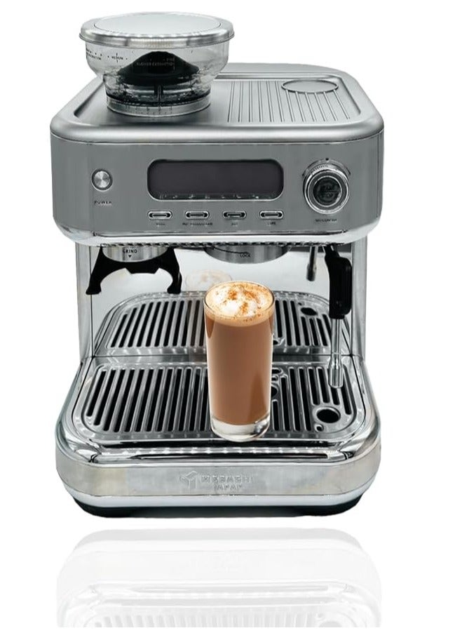 MEBASHI Commercial Coffee Machine with CF Grinder, 2.3L Capacity, 15 Bar Pressure, Stainless Steel (ME-CCM2052)(1770W)