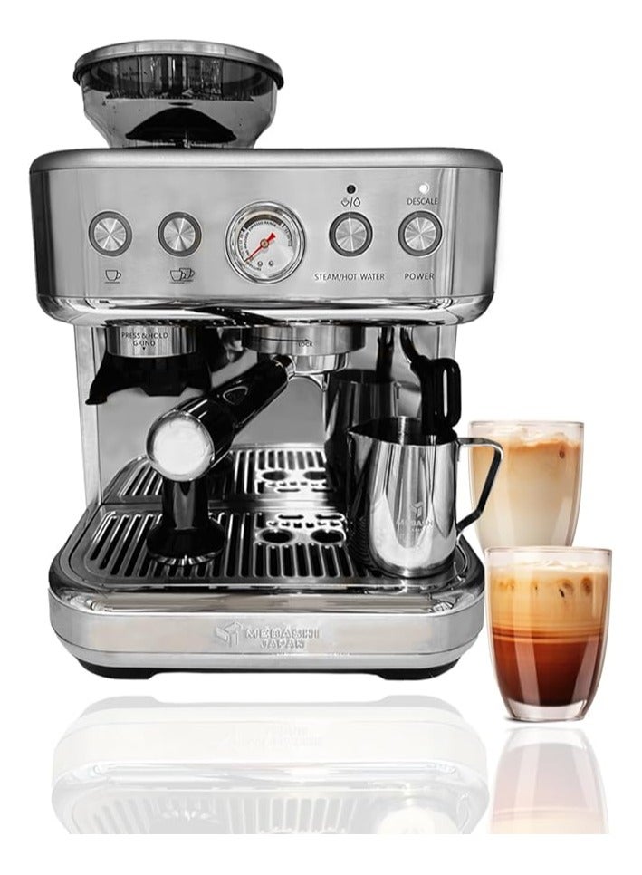 MEBASHI Commercial Coffee Machine with CF Grinder, 2.3L Capacity, 15 Bar Pressure, Stainless Steel (ME-CCM2053)(1770W)